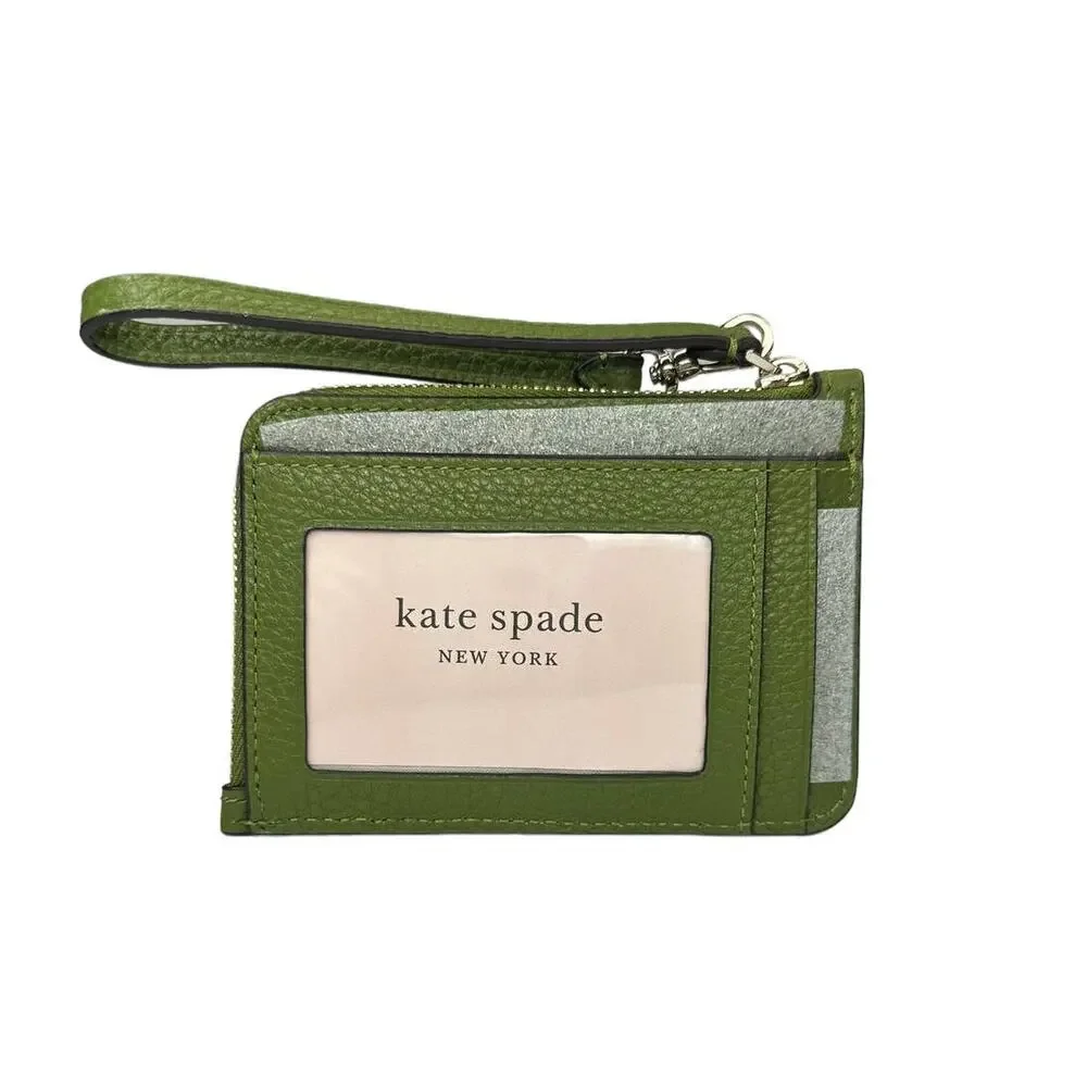 Kate Spade Leila Small Card Holder Wristlet in kelp Forest